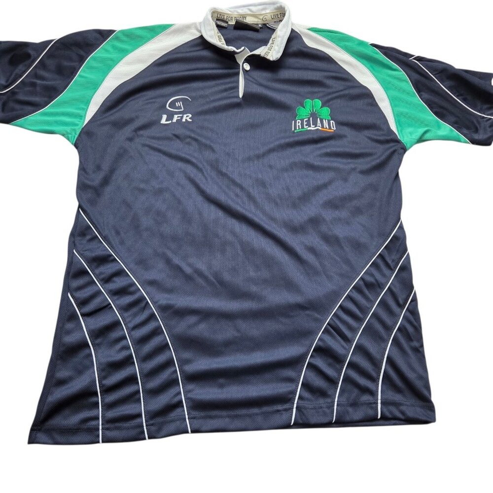 Ireland Live for Rugby Shirt Mens XL Jersey Embroidered Green Polo